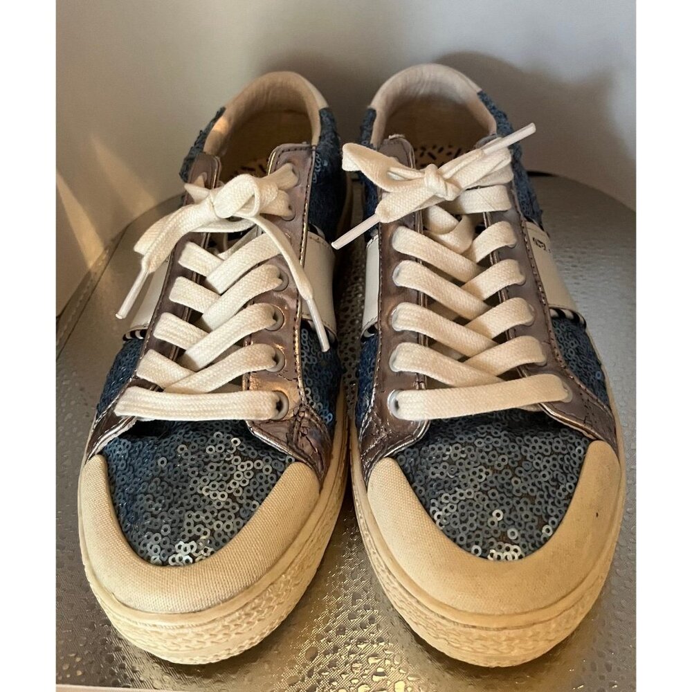 Womens Sneakers Master of Arts 6 blue sequin sparkle